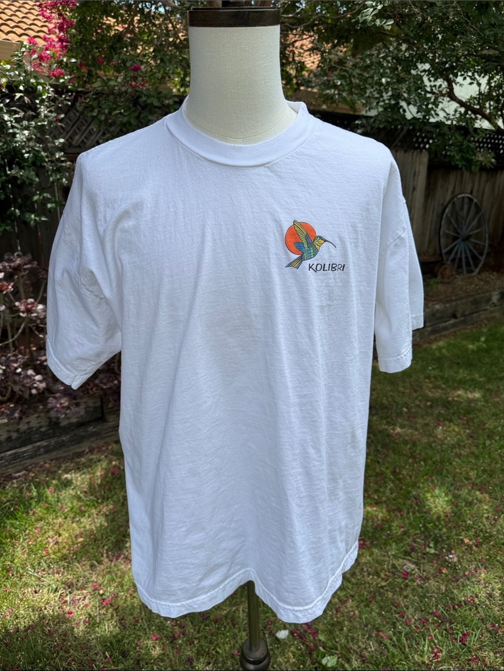 Colibrí Hummingbird White T-Shirt Tee by Native Spirit by B&Tees Men's Size XL